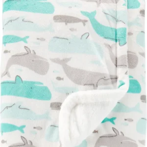 Carter's Whale Fuzzy Plush Blanket