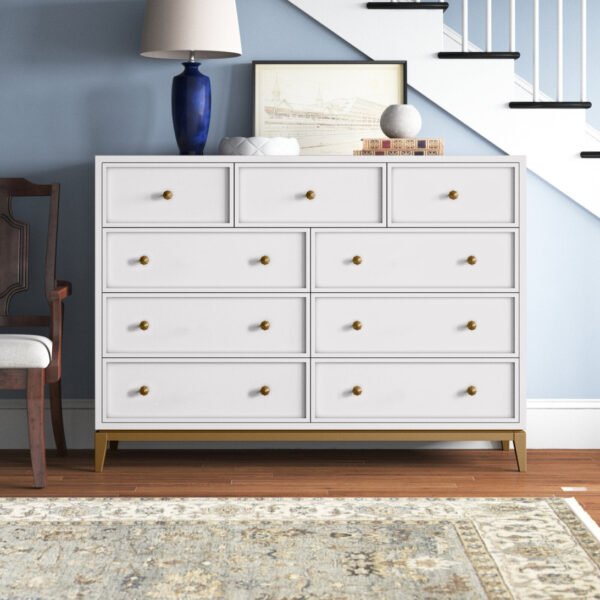 New 9 Drawer 60'' W Double Dresser
