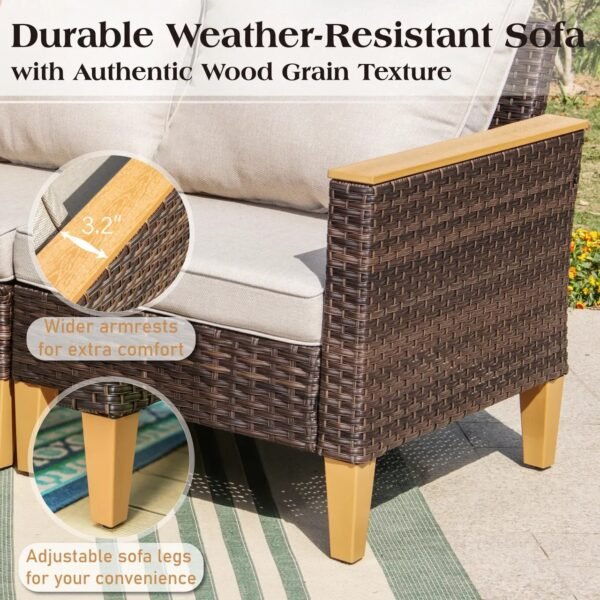 Wicker 9 - Person Garden Lounge Set with Cushions - Image 6