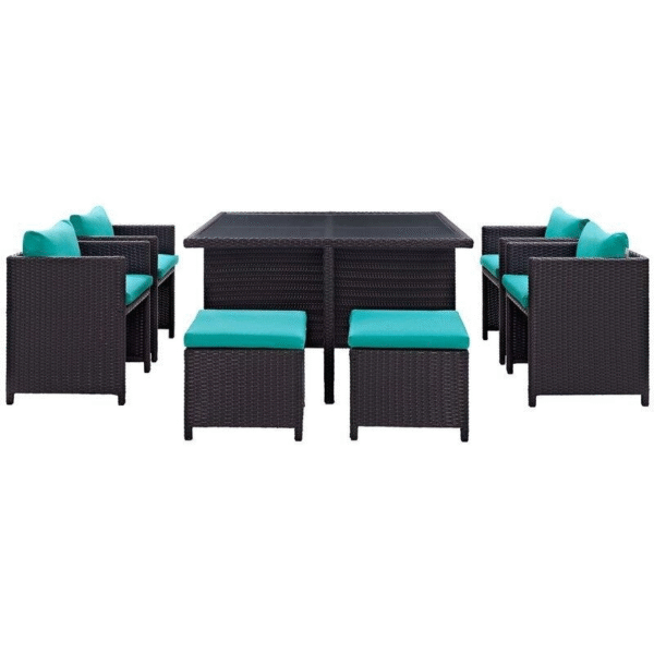 Travers Square 51'' Long Dining Set with Cushions - Image 7