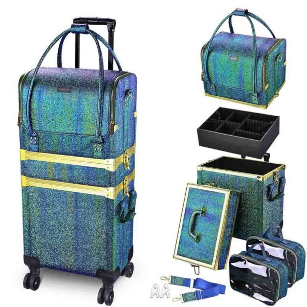 Byootique Makeup Artist Case on Wheels Hairstylist Case - Image 2