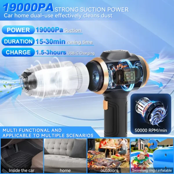 🔥6-in-1 portable vacuum cleaner with smart display