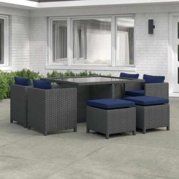 Tripp Square 6 - Person 52.5'' Long Dining Set with Cushions - Image 4