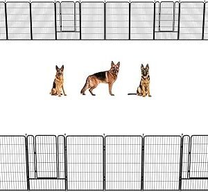 FXW Rollick Dog Playpen for Yard, RV Camping, 45 inch 48 Panels for Large Dogs│Patented