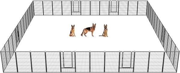 FXW Rollick Dog Playpen for Yard, RV Camping, 45 inch 48 Panels for Large Dogs│Patented