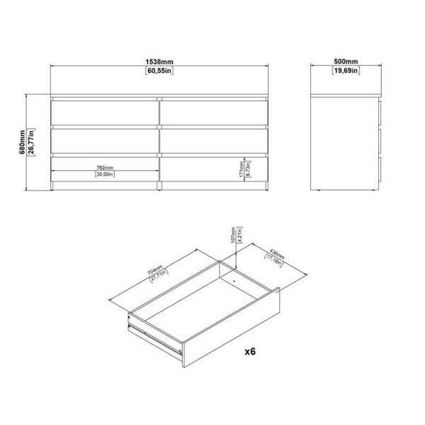 Kepner 6 Drawer 60.5" W Double Dresser - Image 8