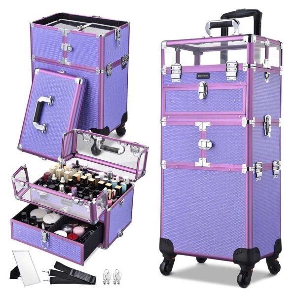 Byootique 2in1 Rolling Makeup Case Nail Polish Organizer Case - Image 4