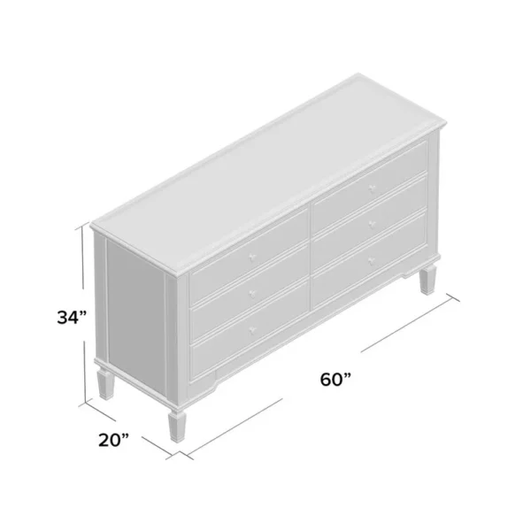 6 Drawer 60'' W Dresser - Image 4