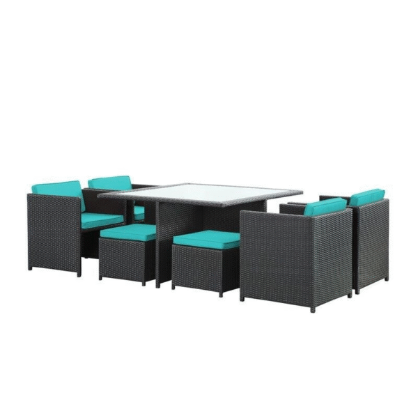 Travers Square 51'' Long Dining Set with Cushions - Image 3