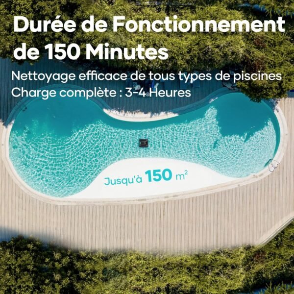 AIPER Scuba S1 Robot Pool Floor and Walls, Water Line, Cordless Pool Vacuum, 4 Modes, 150Min Battery Life, Climbing Walls, Intelligent Navigation 2.0, Ideal for In-Ground Pools 150㎡ - Image 5