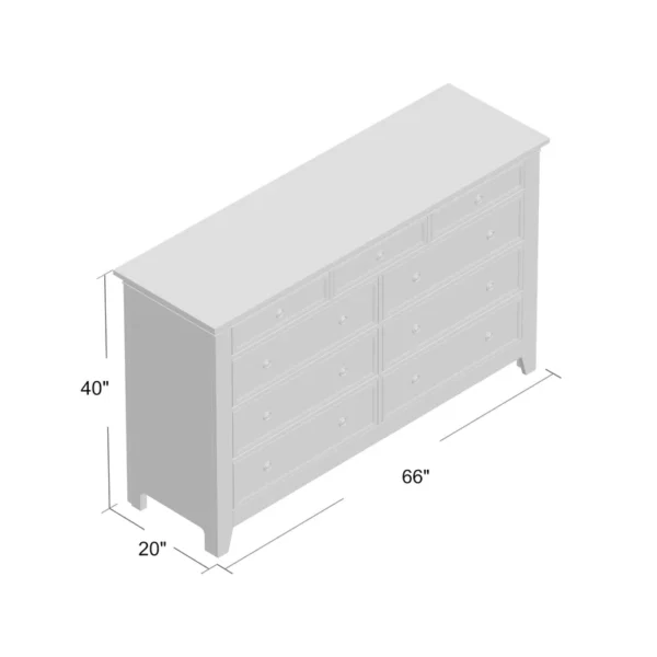 Woodside 9 Drawer 66'' W Dresser - Image 8