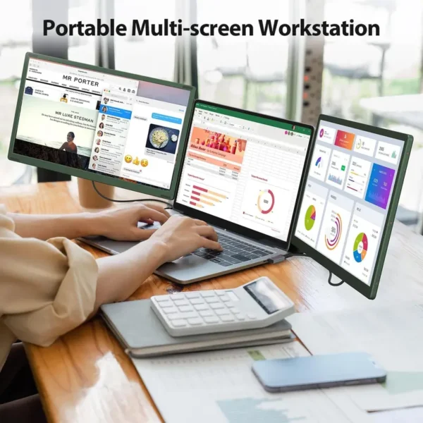 14" Portable Triple Laptop Screen Extender - Image 2