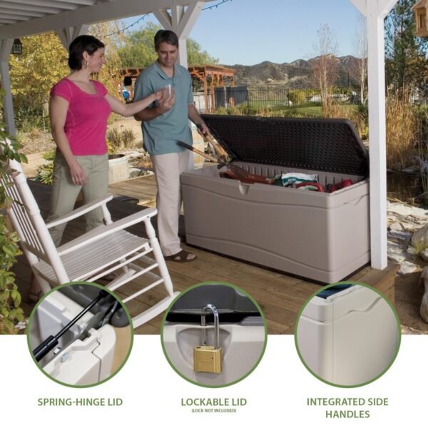 Lifetime 60'' W 130 Gallons Water Resistant Polyethylene Plastic Lockable Deck Box - Image 7