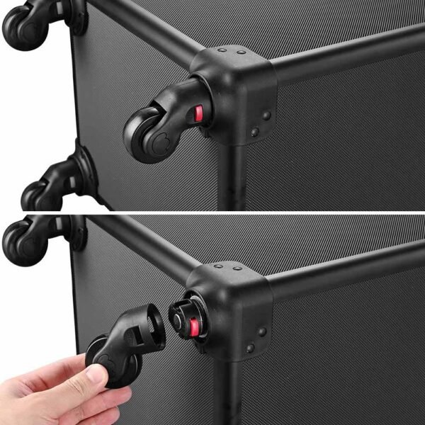 Byootique 2in1 Rolling Makeup Artist Case Lockable 4-Wheel Black - Image 4