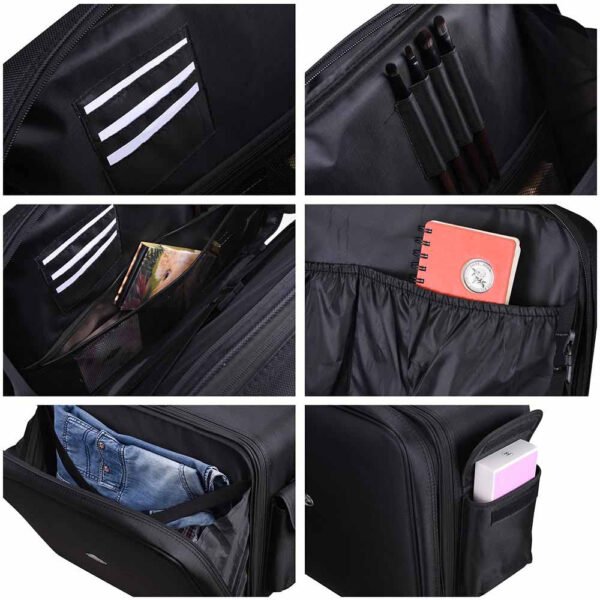 Byootique Rolling Makeup Case on Wheels Cosmetic Organizer 1680D Oxford - Image 8