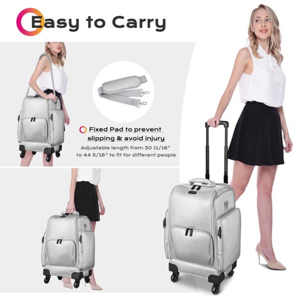 Byootique Makeup Case on Wheels with Trays & Large Capacity - Image 8