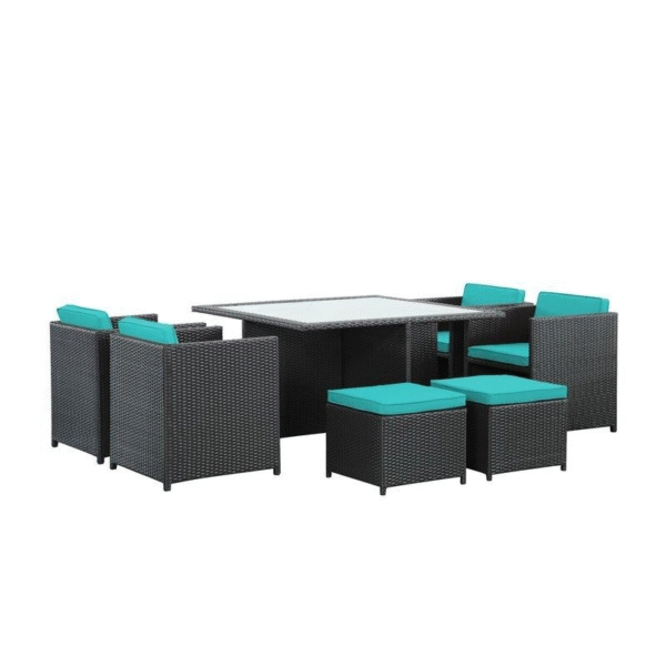 Travers Square 51'' Long Dining Set with Cushions - Image 8