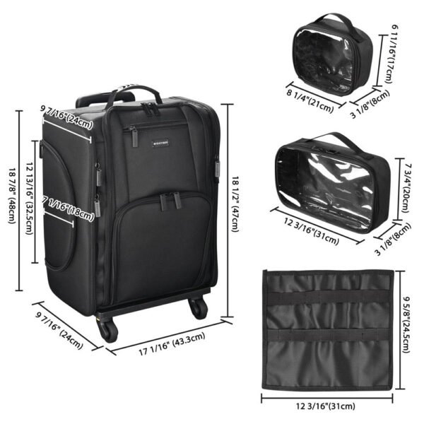 Byootique Rolling Case with Detach Trolley Wheels & Compartments - Image 9