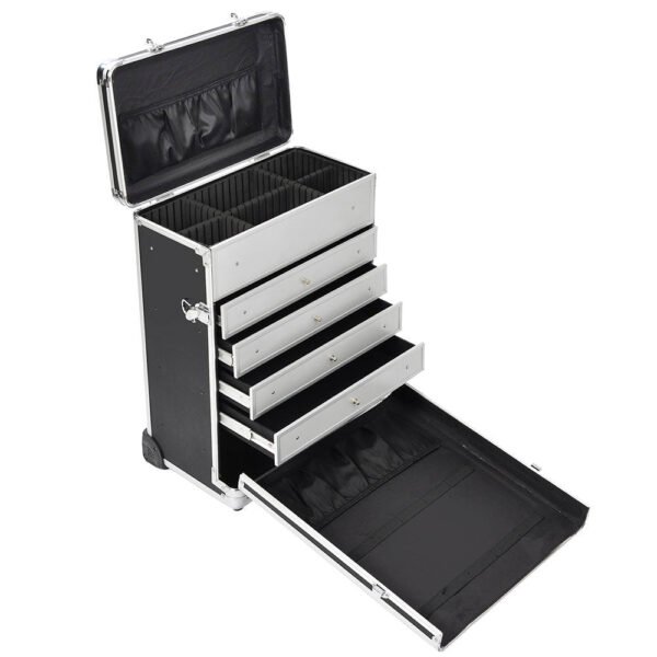 Byootique Rolling Cosmetic Makeup Case w/ 4-DrBlack - Image 3