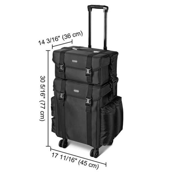Byootique 2 in 1 Rolling Makeup Suitcase with Drawers Nylon - Image 12