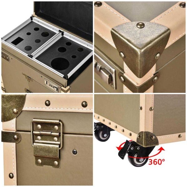 Byootique XLarge Rolling Makeup Lockable Hair Stylist Train Case - Image 4