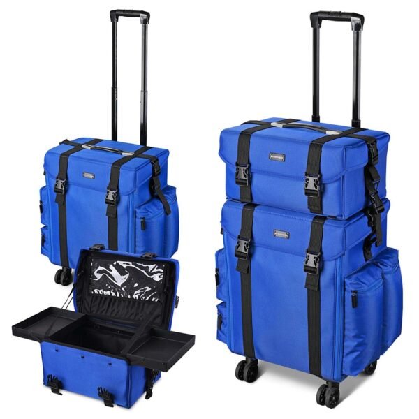 Byootique 2 in 1 Rolling Makeup Suitcase with Drawers Nylon - Image 9