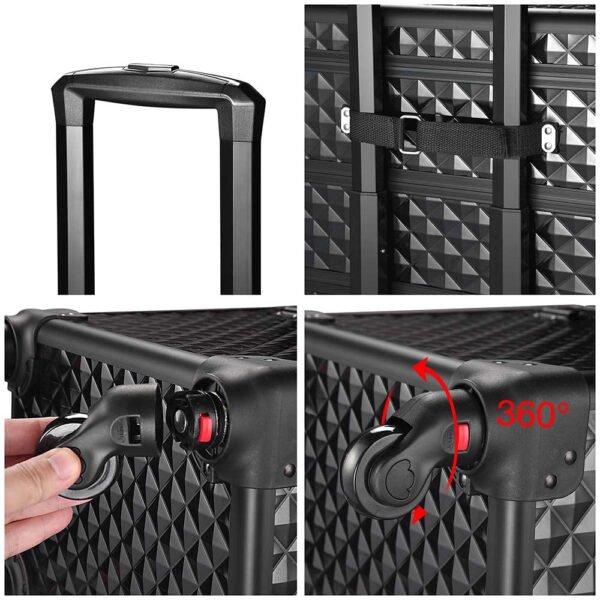 Byootique 4 in 1 Rolling Makeup Case with Lock Nail Polish Slots - Image 6