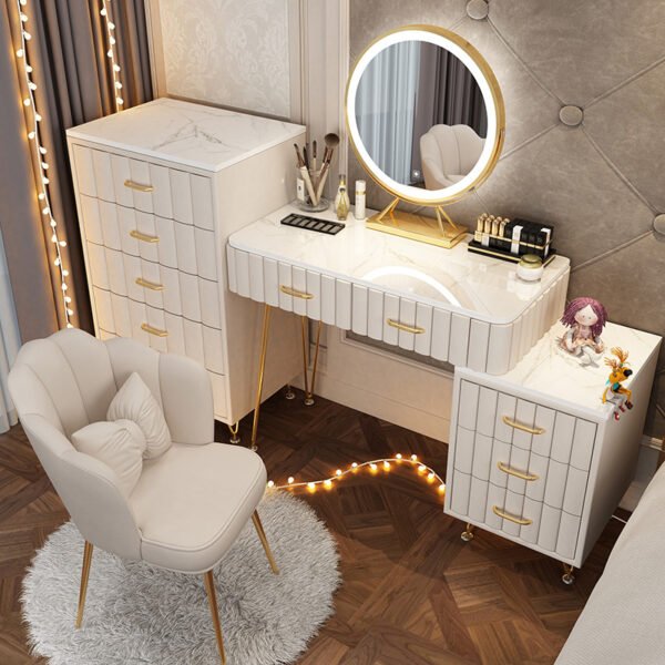 Nordic light luxury dressing table storage cabinet integrated net red ins wind dressing table dressing table large bedroom modern and simple - Image 2