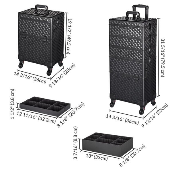 Byootique 4 in 1 Rolling Makeup Case with Lock Nail Polish Slots - Image 10