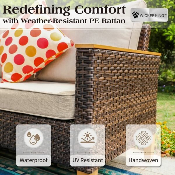 Wicker 9 - Person Garden Lounge Set with Cushions - Image 3