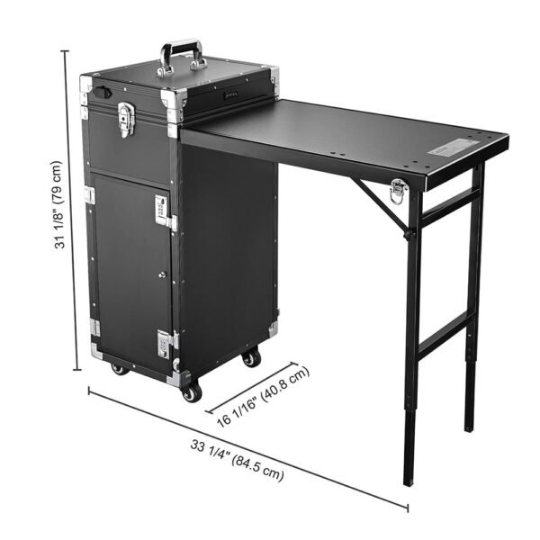 Byootique Nail Tech Desk with Drawers Speaker Mirror Left Handed - Image 8