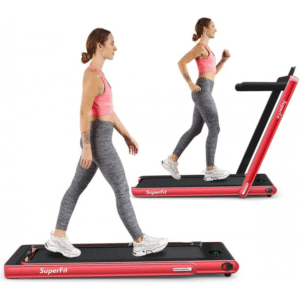 2 in 1 Folding Treadmill with Bluetooth Speaker Remote Control