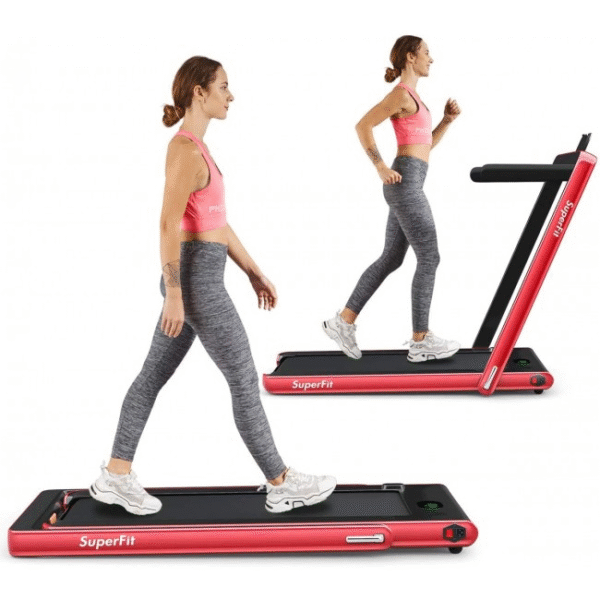 2 in 1 Folding Treadmill with Bluetooth Speaker Remote Control