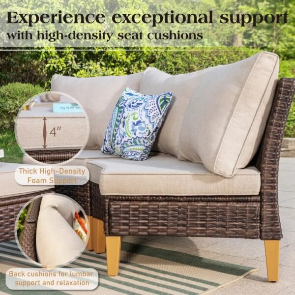 Wicker 9 - Person Garden Lounge Set with Cushions - Image 4