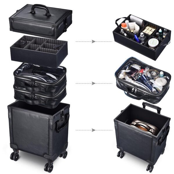 Byootique Makeup Artist Case on Wheels Hairstylist Case - Image 7