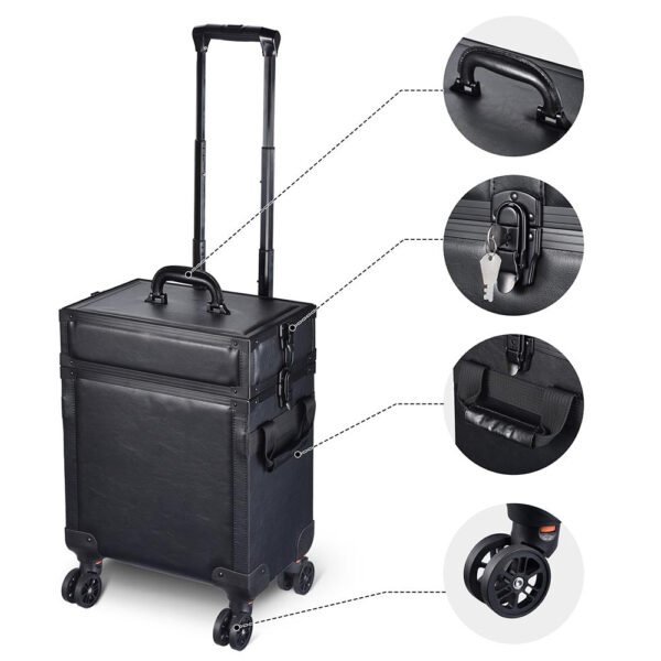 Byootique Makeup Artist Case on Wheels Hairstylist Case - Image 10