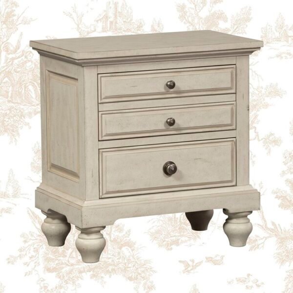 29'' Tall 2 - Drawer Nightstand in Antique White Set of 2 - Image 2