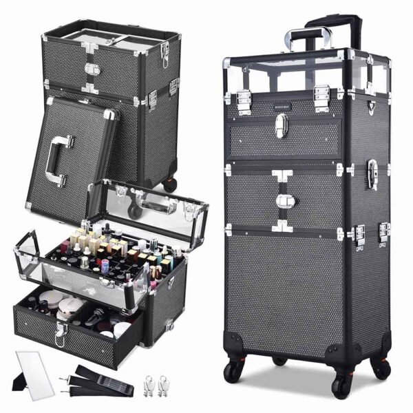 Byootique 2in1 Rolling Makeup Case Nail Polish Organizer Case - Image 2