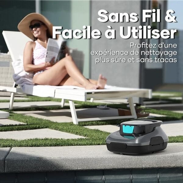 AIPER Scuba SE Robot Pool, Cordless Pool Vacuum, 90 Minutes Cleaning, Automatic Parking Function, Compact and Lightweight Pool Cleaner, Ideal for Above Ground Pools 80㎡ - Image 6