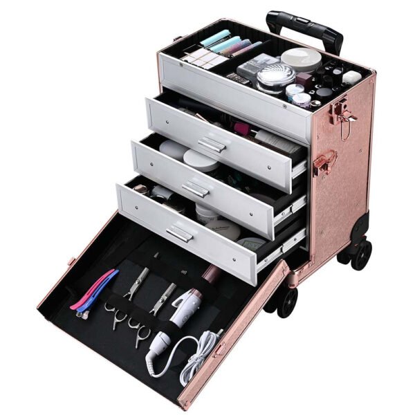 Byootique Rose Rolling Makeup Case with Drawers 4in1 - Image 6