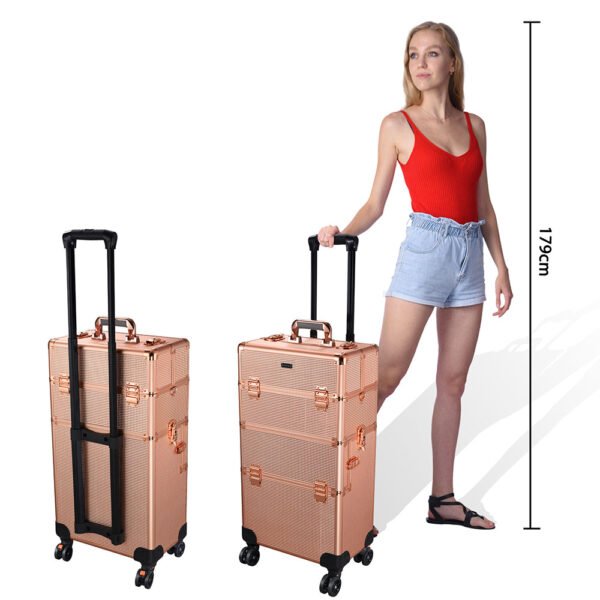 Byootique 2in1 Rolling Makeup Artist Case Lockable 4-Wheel - Image 7