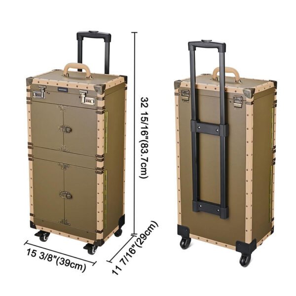 Byootique XLarge Rolling Makeup Lockable Hair Stylist Train Case - Image 8