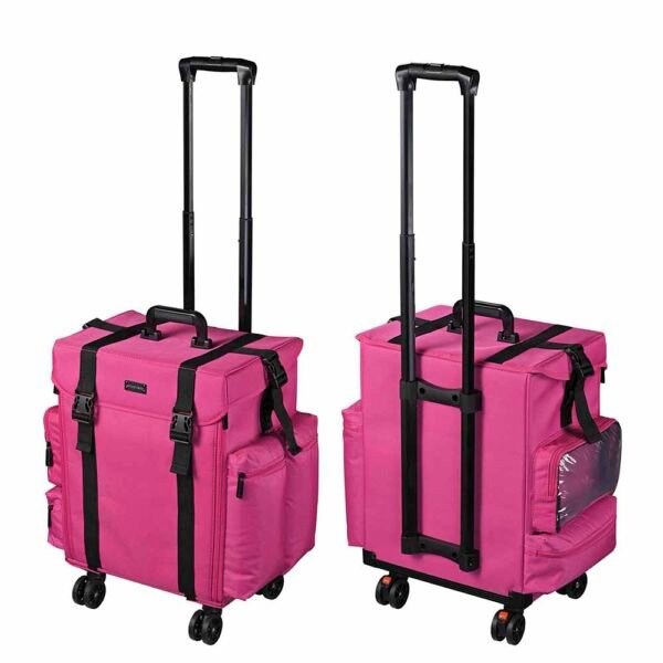 Byootique Rolling Makeup Suitcase with Drawers Nylon - Image 5