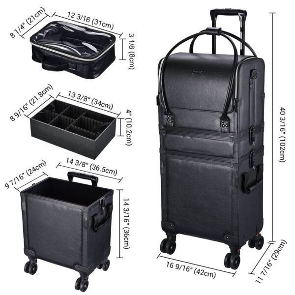 Byootique Makeup Artist Case on Wheels Hairstylist Case - Image 3