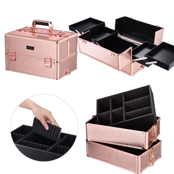 Byootique Rose Rolling Makeup Case with Drawers 4in1 - Image 4