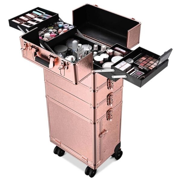 Byootique Rose Rolling Makeup Case with Drawers 4in1 - Image 3