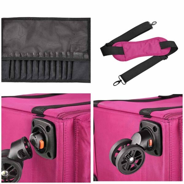 Byootique Rolling Makeup Suitcase with Drawers Nylon - Image 8