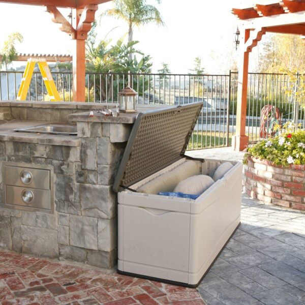 Lifetime 60'' W 130 Gallons Water Resistant Polyethylene Plastic Lockable Deck Box - Image 4