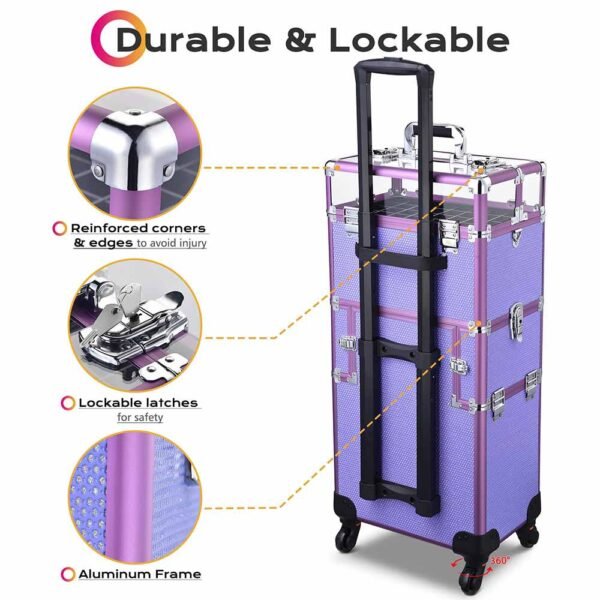 Byootique 2in1 Rolling Makeup Case Nail Polish Organizer Case - Image 9