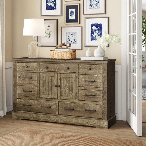 Casserly 9 Drawer 66'' W Solid Wood Combo Dresser - Image 5